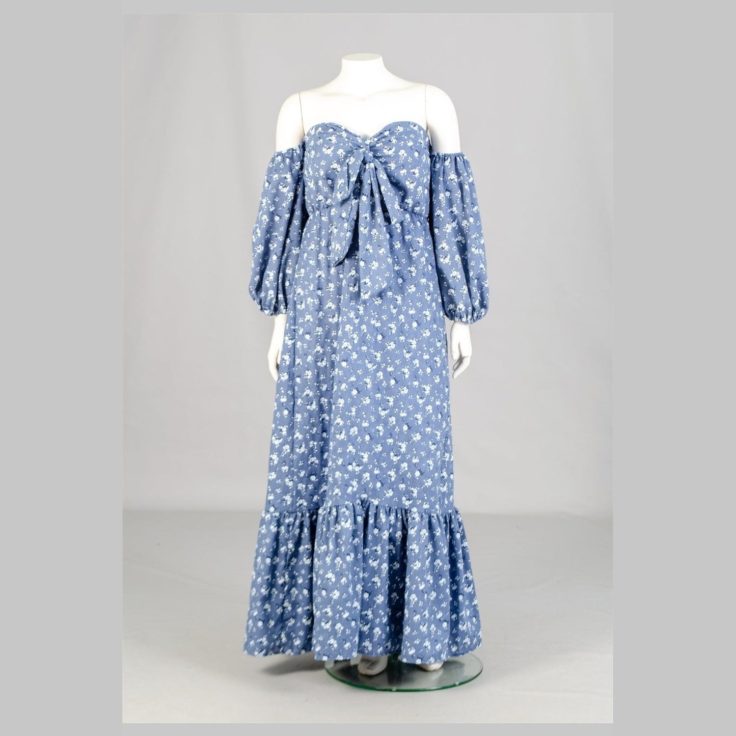 Strapless Print Maxi Dress