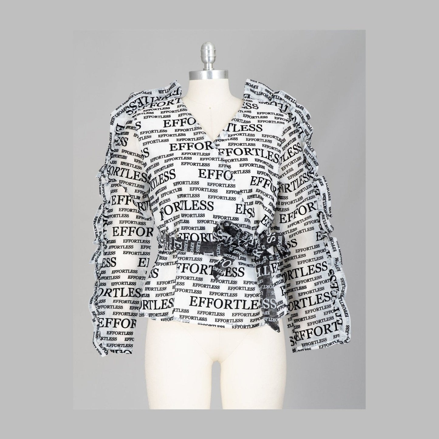 Newsprint Sheer Top