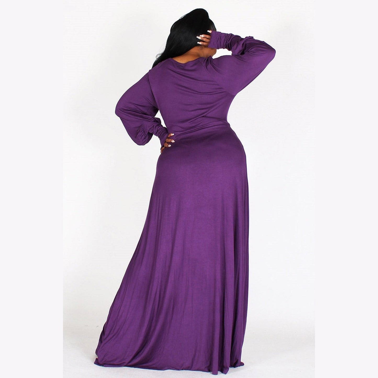 Knit Thumb Hole Sleeve Maxi Dress P