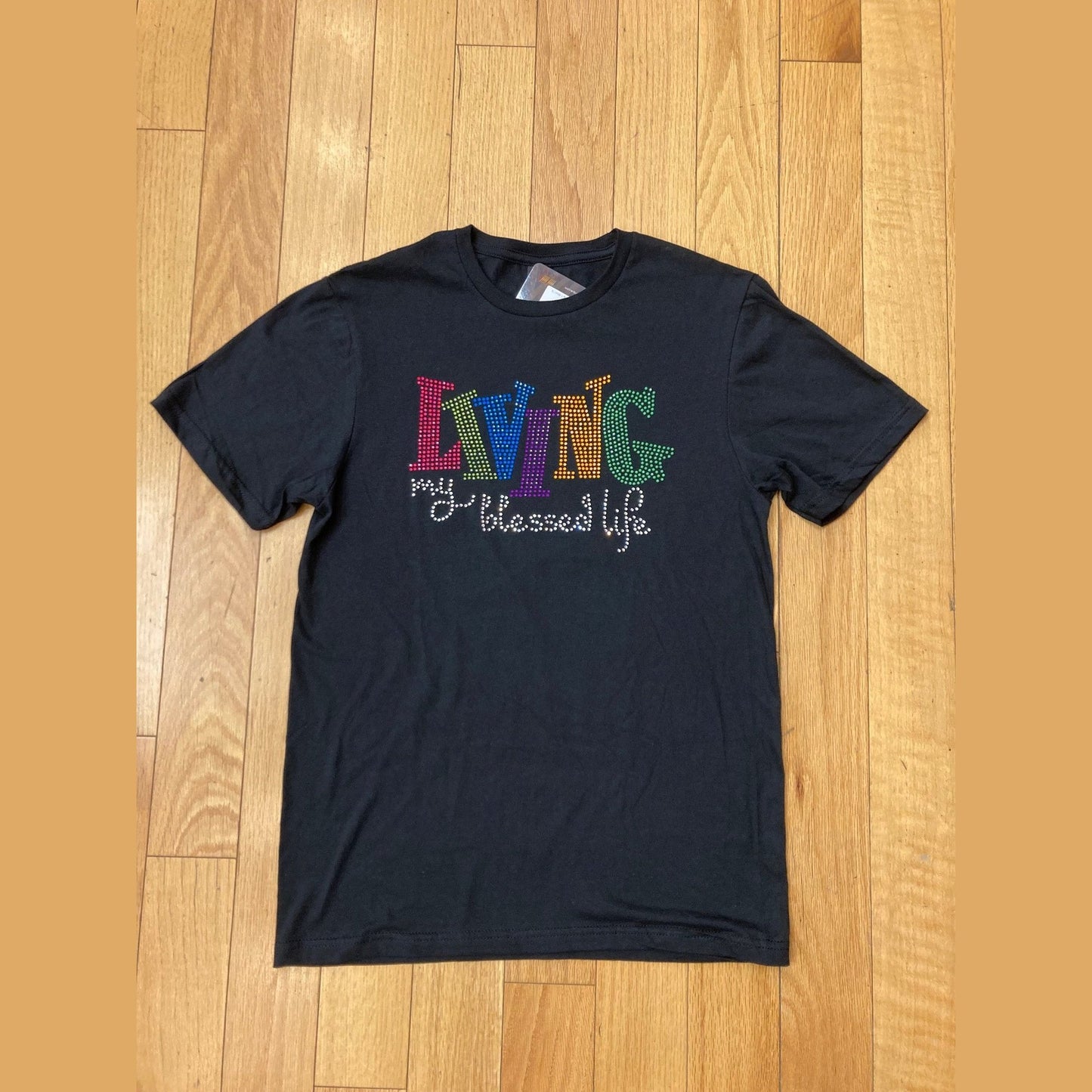 Living My Blessed Life Bling T-Shirt