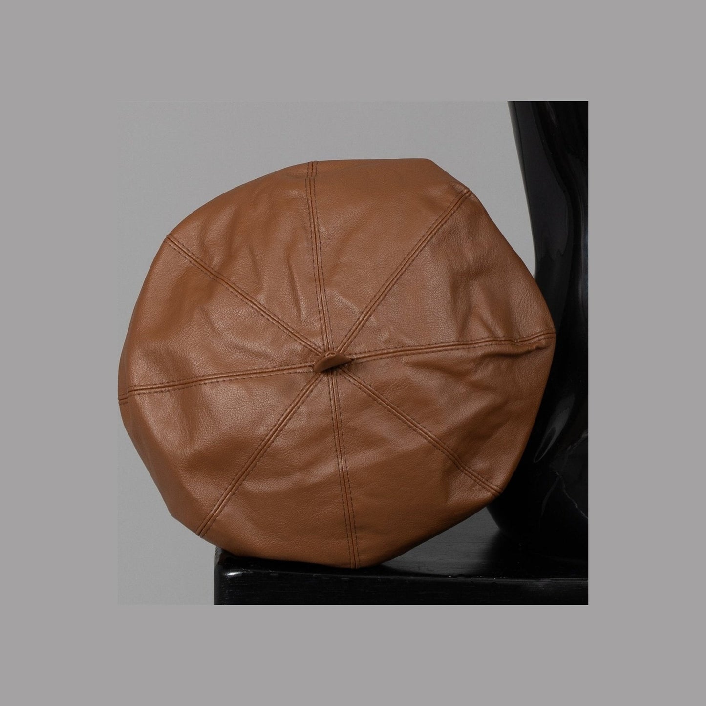 Faux Leather Beret