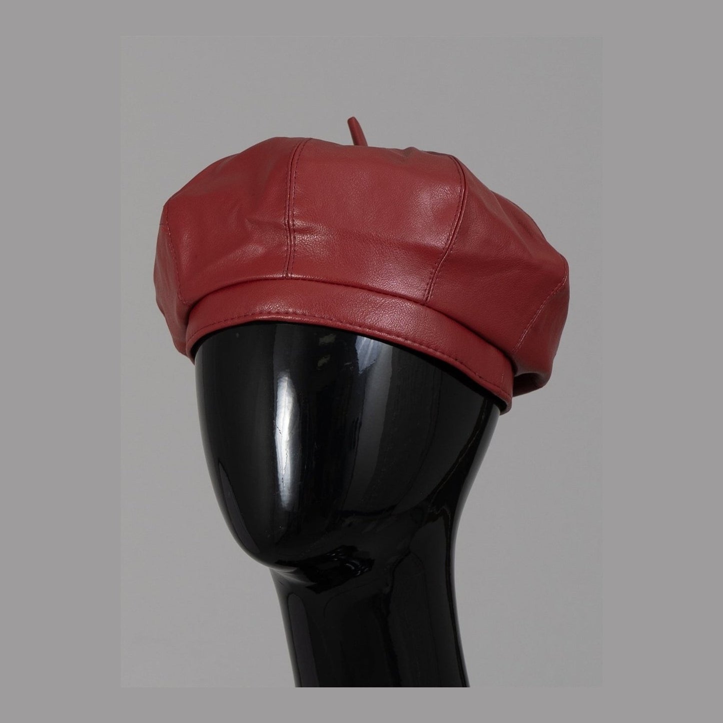 Faux Leather Beret