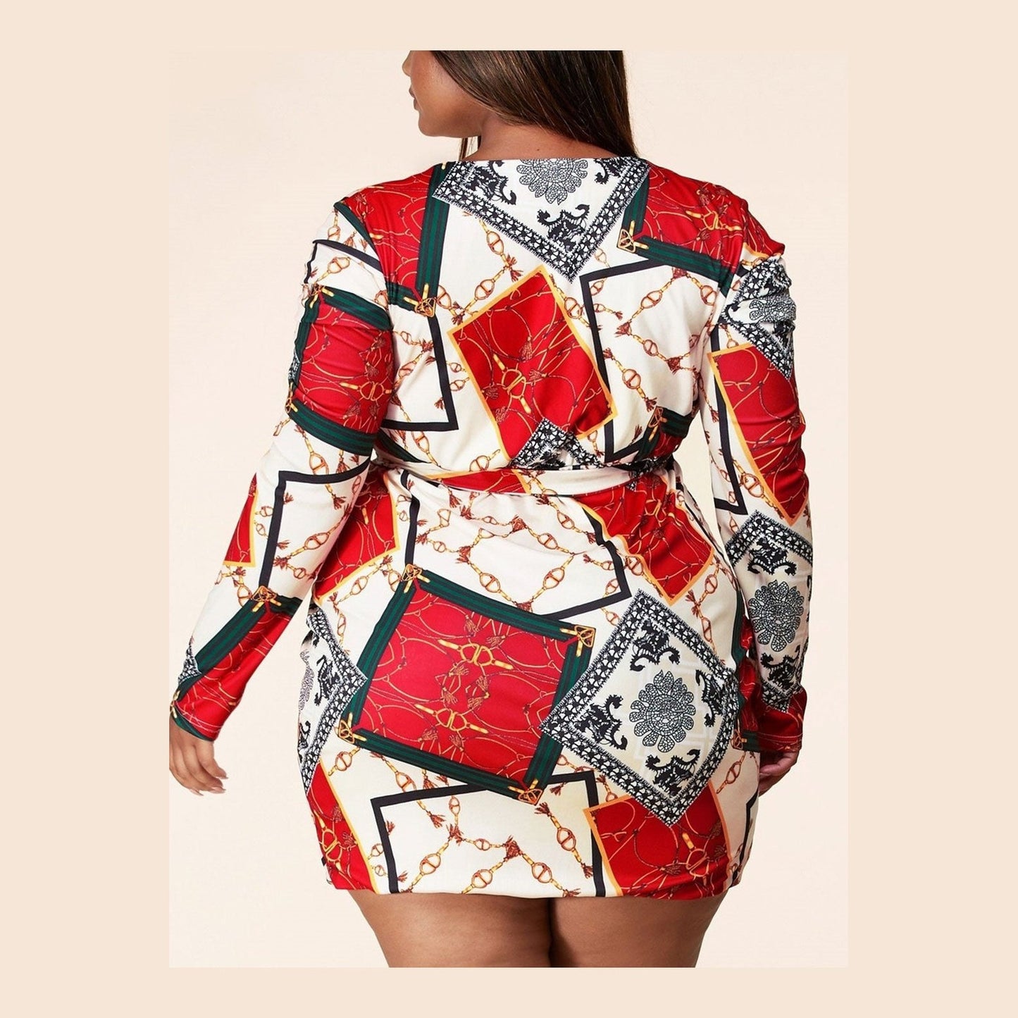 Plus Multi Print Dress