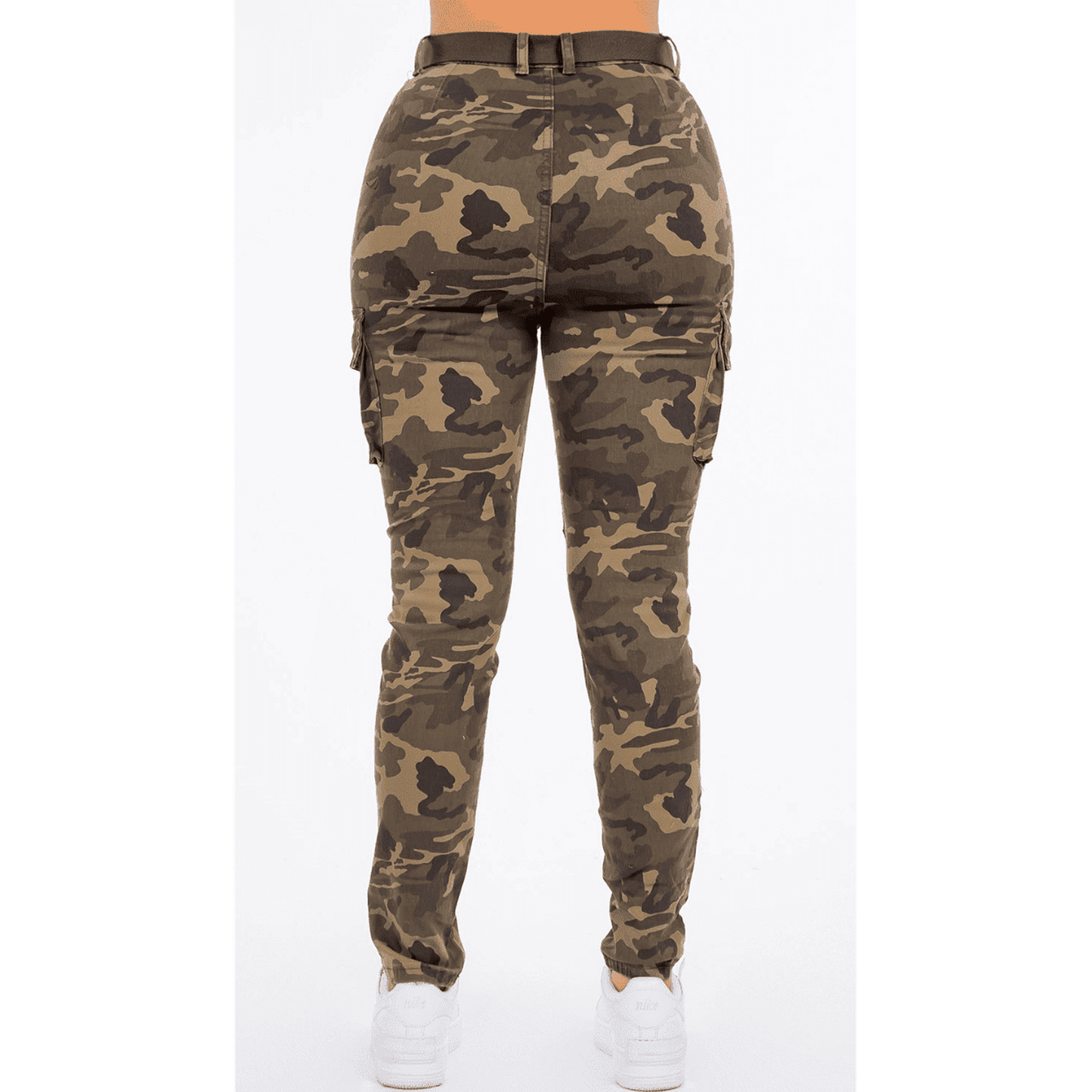 High Rise Camo Cargo Skinny Pants