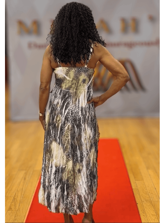 Ruched Print Sun Dress