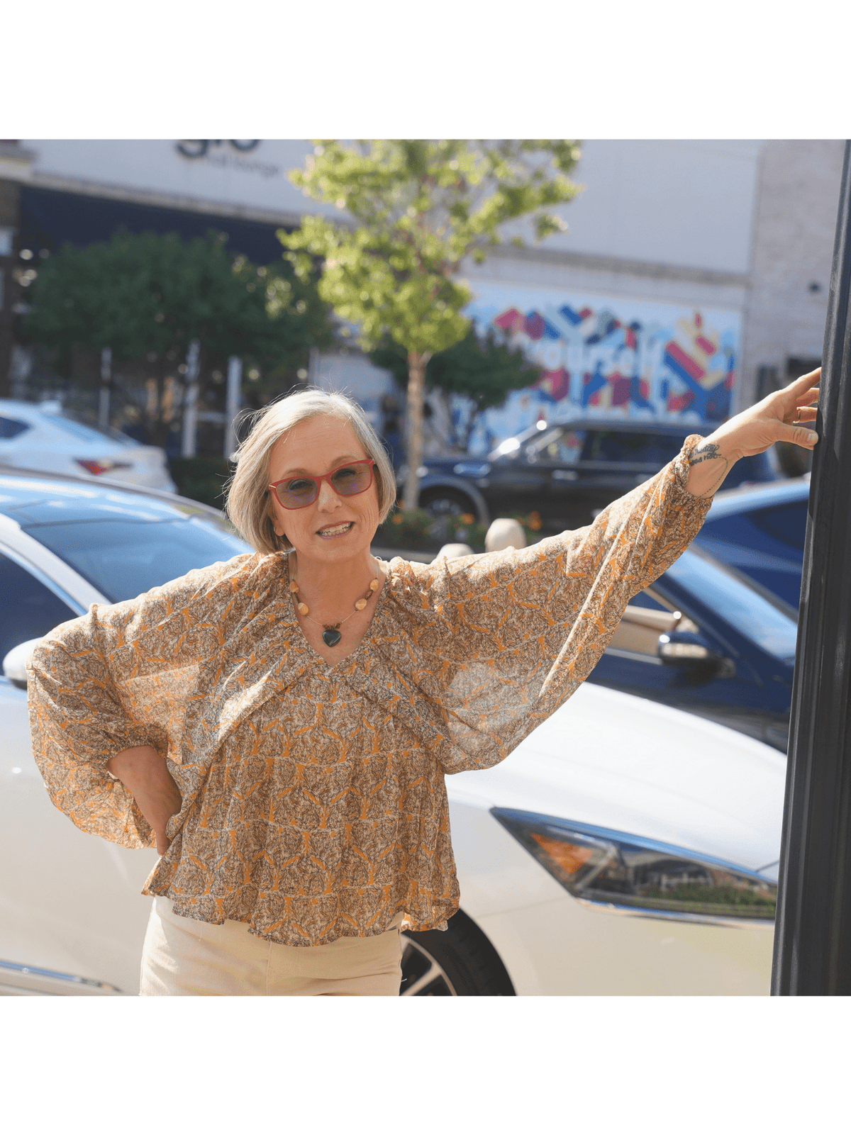 Tieback Balloon Sleeve Blouse