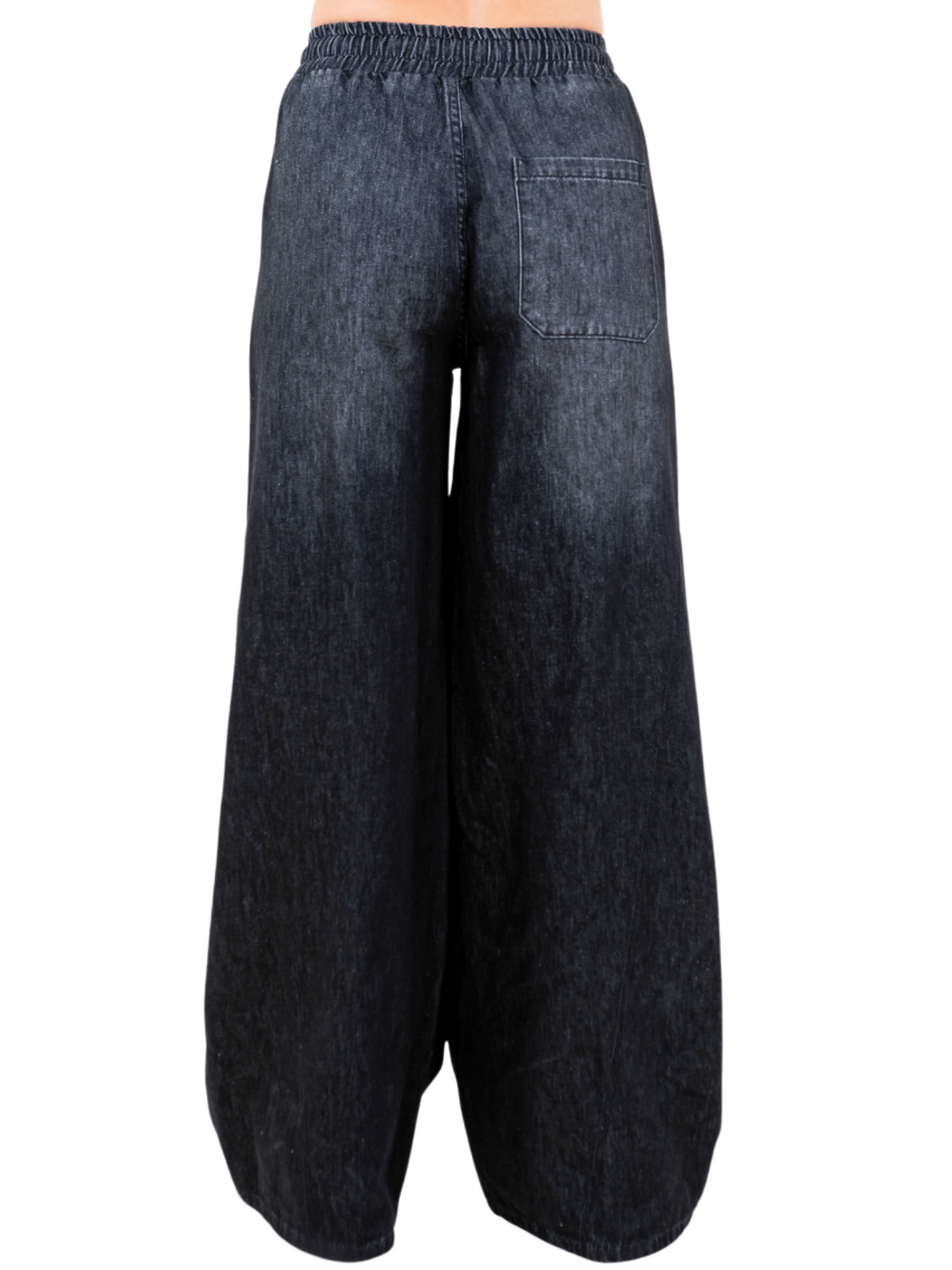 Wide Leg Pull On Style Jeans