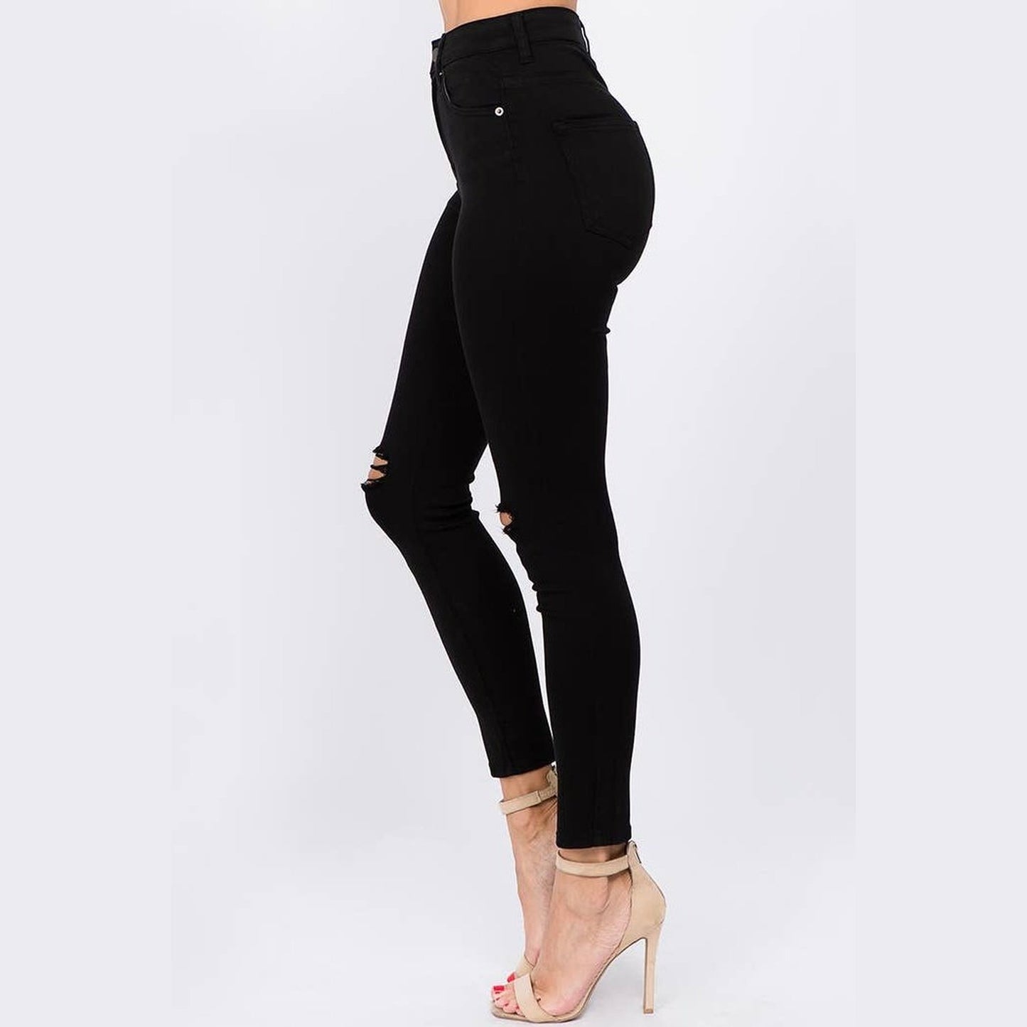 PREMIUM DISTRESSED HIGH WAIST SKINNY PANTS