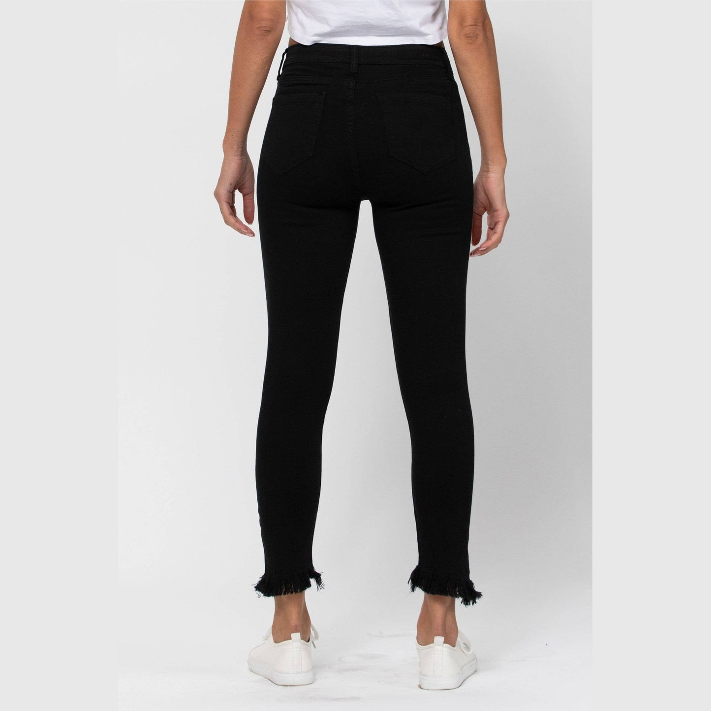PS Mid Rise Fray Hem Crop Skinny Jeans