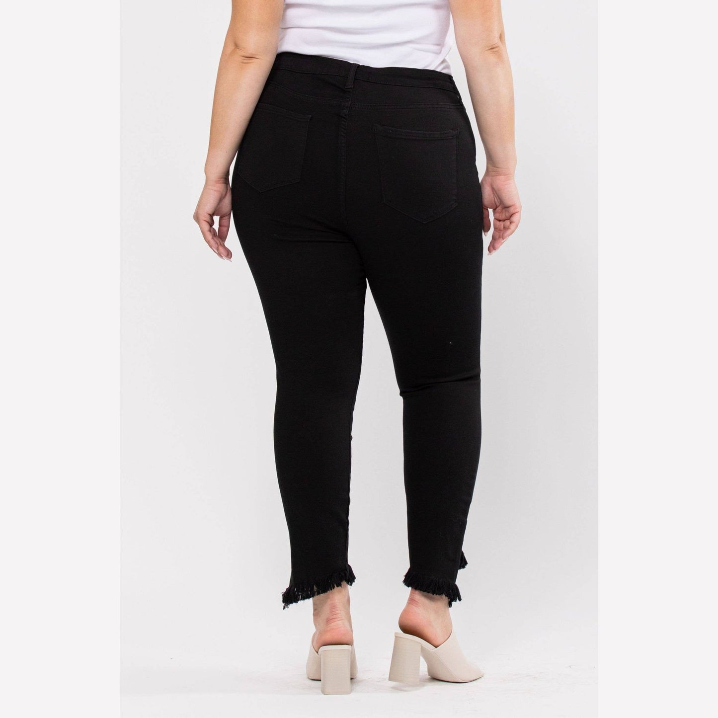 PS Mid Rise Fray Hem Crop Skinny Jeans