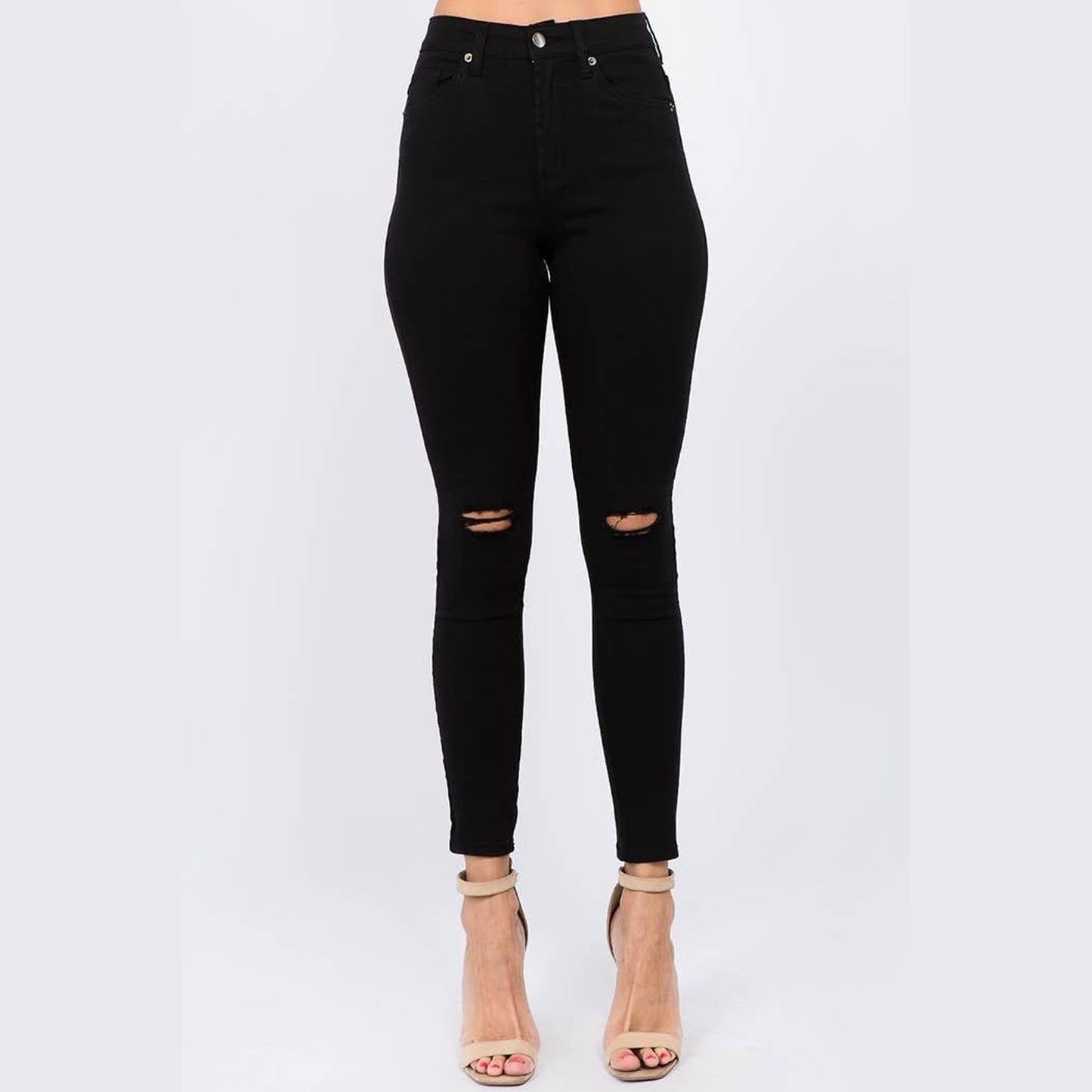 PREMIUM DISTRESSED HIGH WAIST SKINNY PANTS