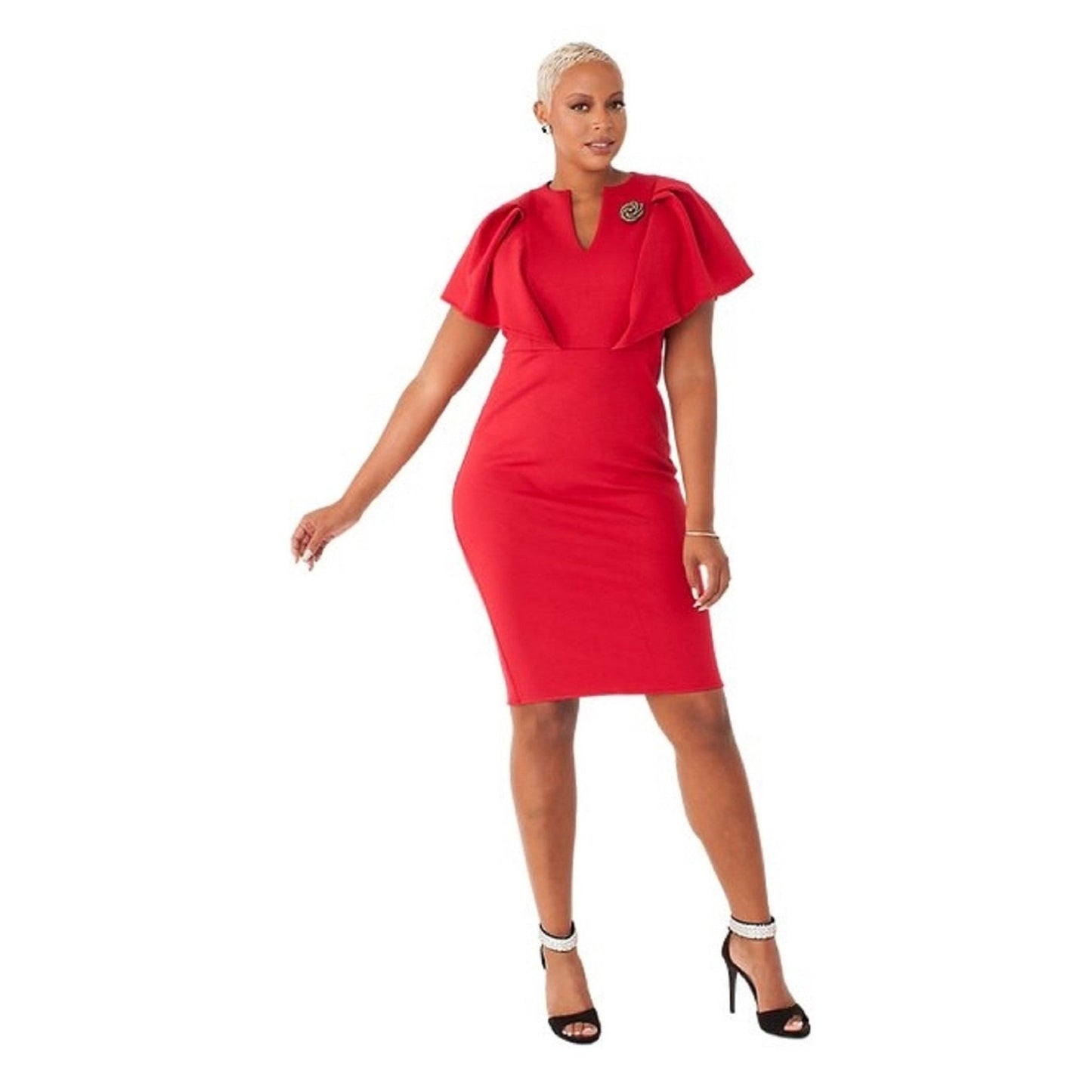 Cape Sleeve Knit Dress