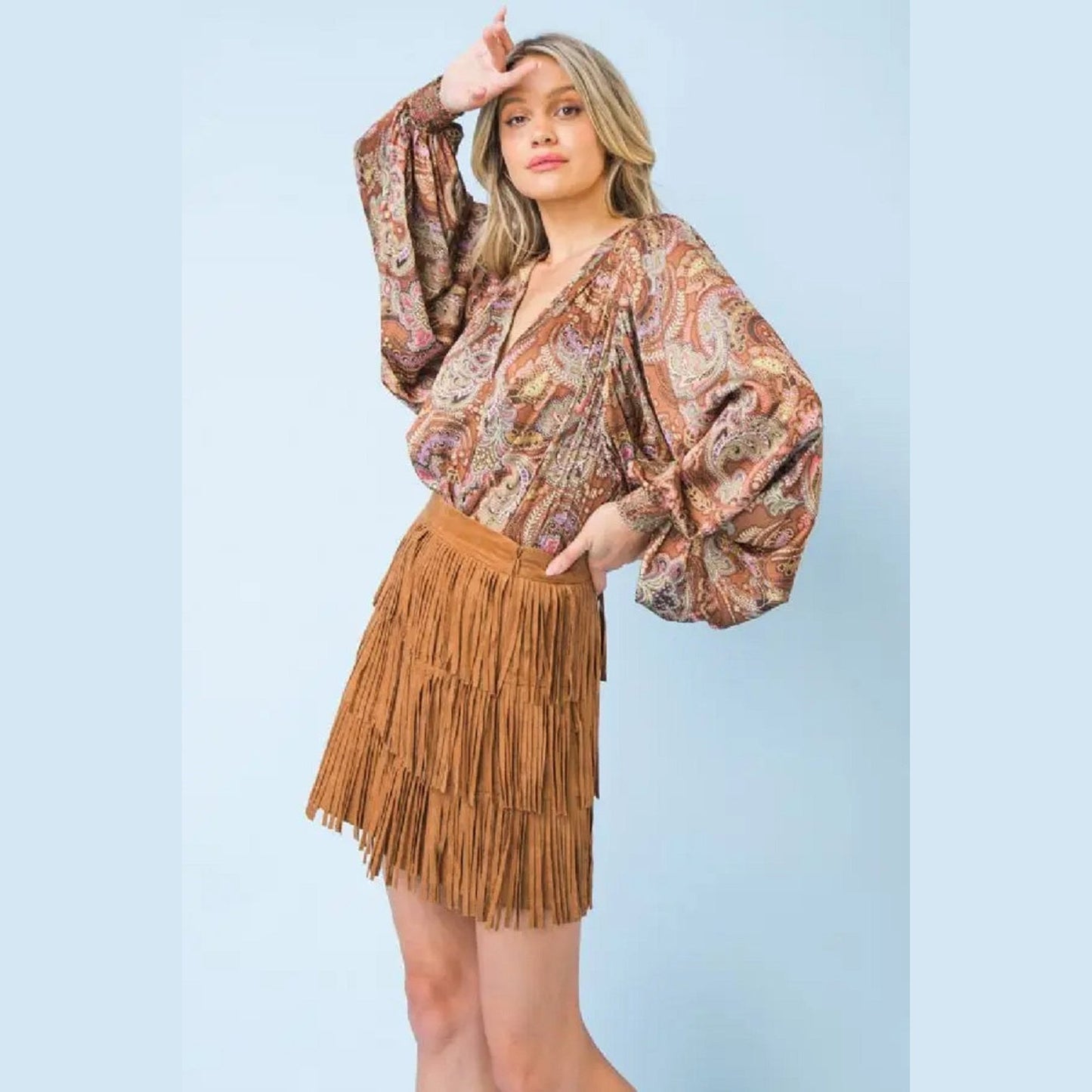 A Faux Suede Mini Skirt