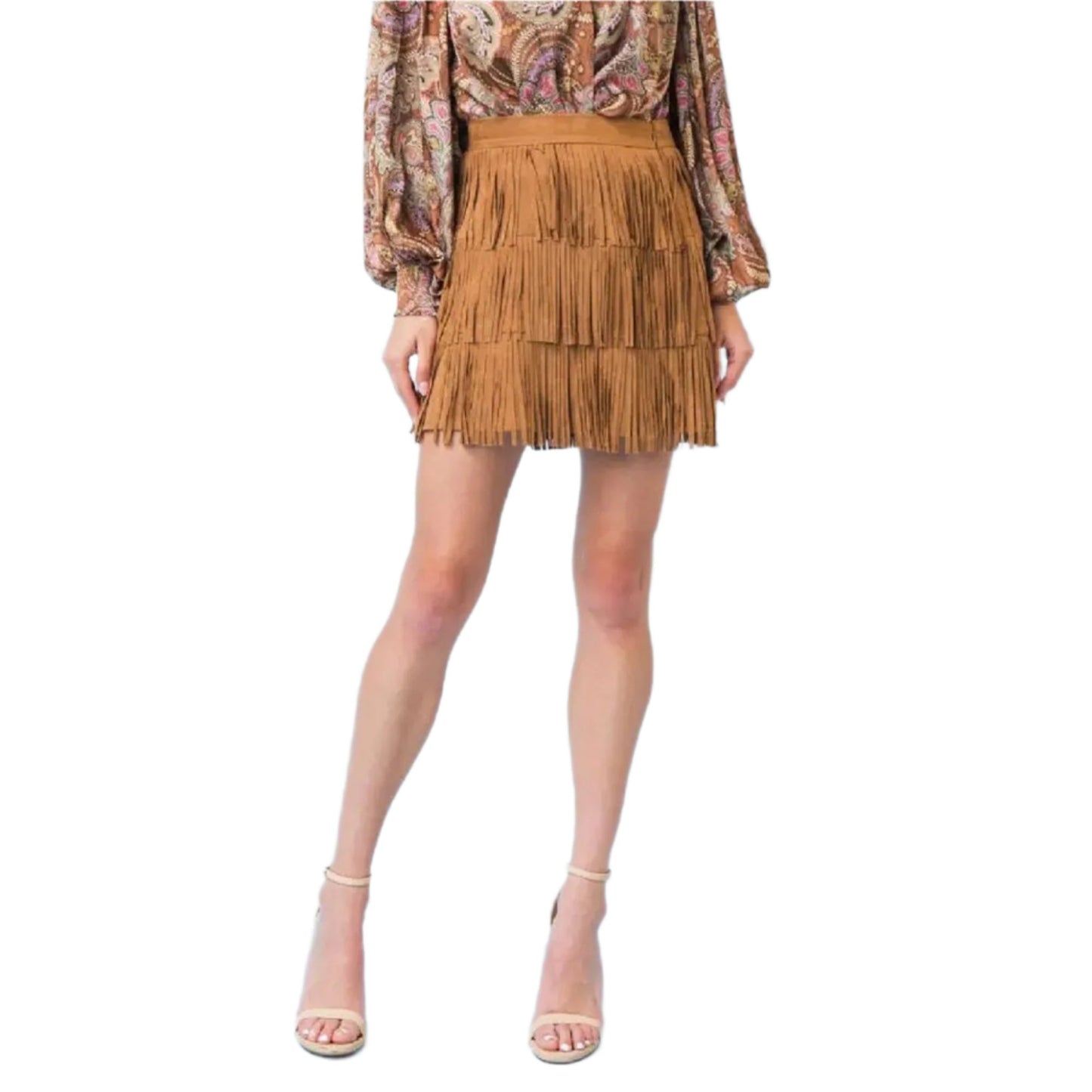 A Faux Suede Mini Skirt