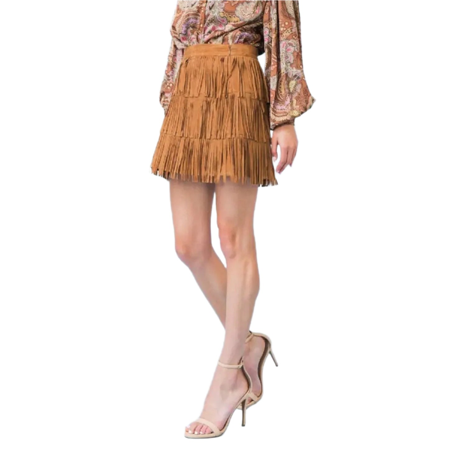 A Faux Suede Mini Skirt