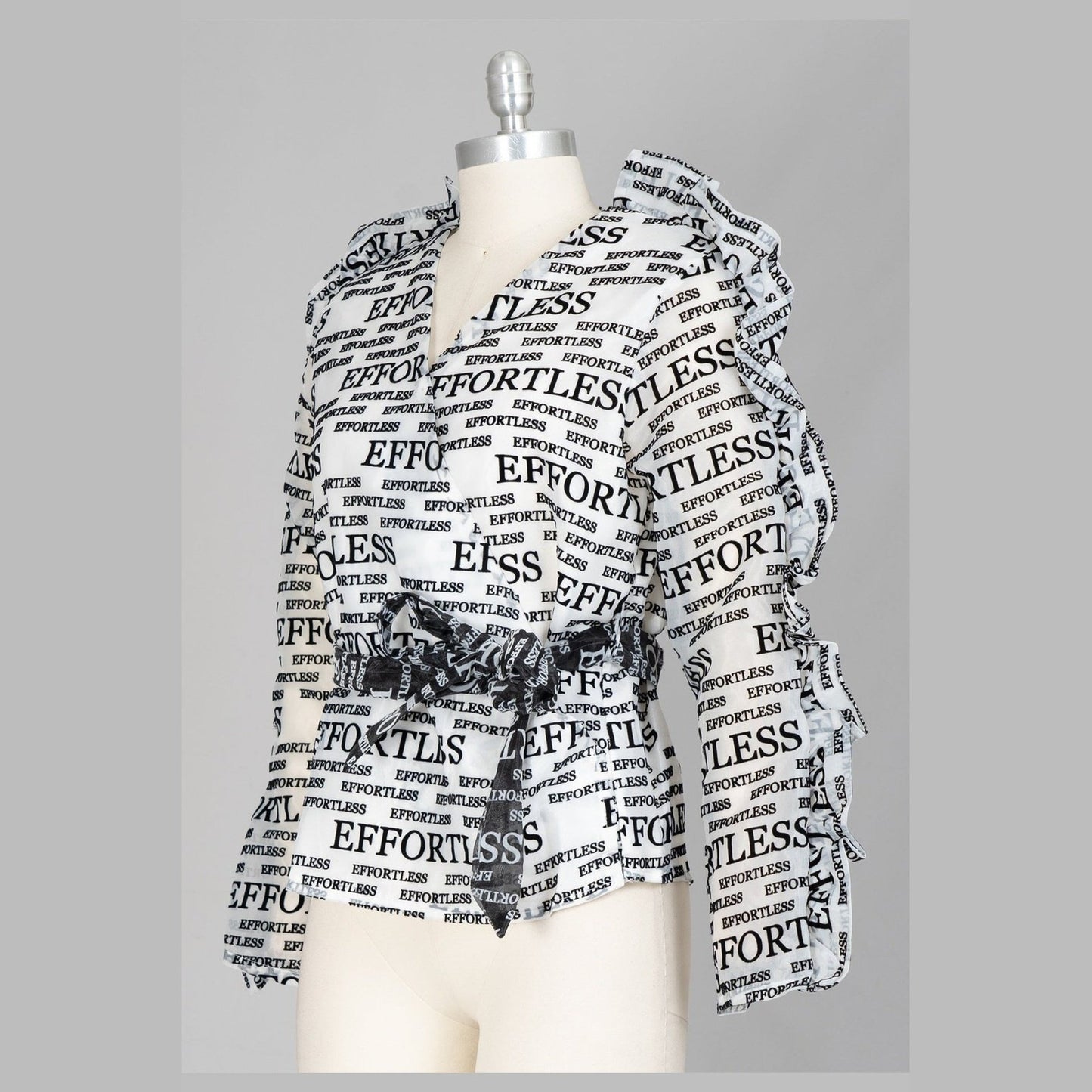 Newsprint Sheer Top