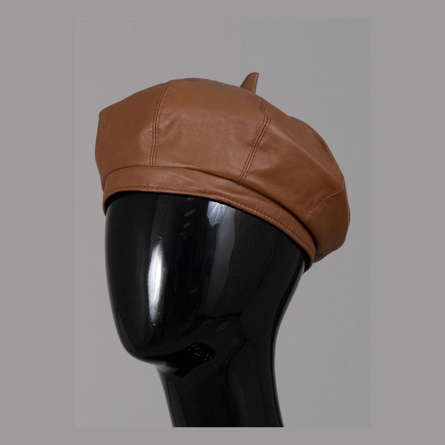 Faux Leather Beret