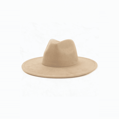 Suede Large Eaves Peach Top Fedora Hat