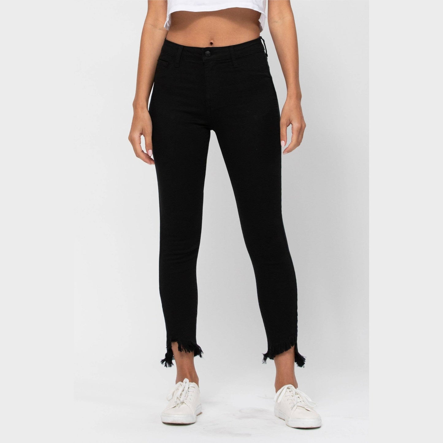 PS Mid Rise Fray Hem Crop Skinny Jeans