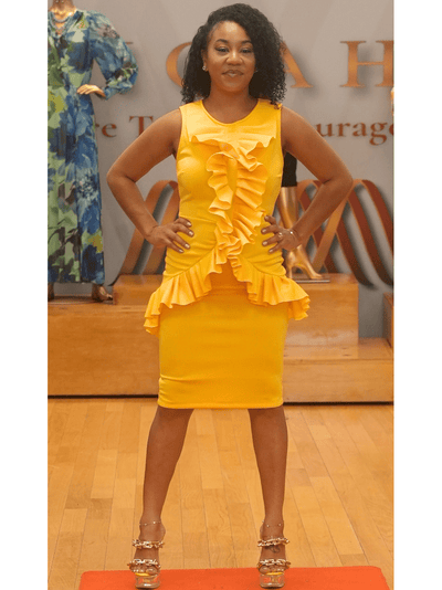 Ruffle Sleeveless Midi Dress