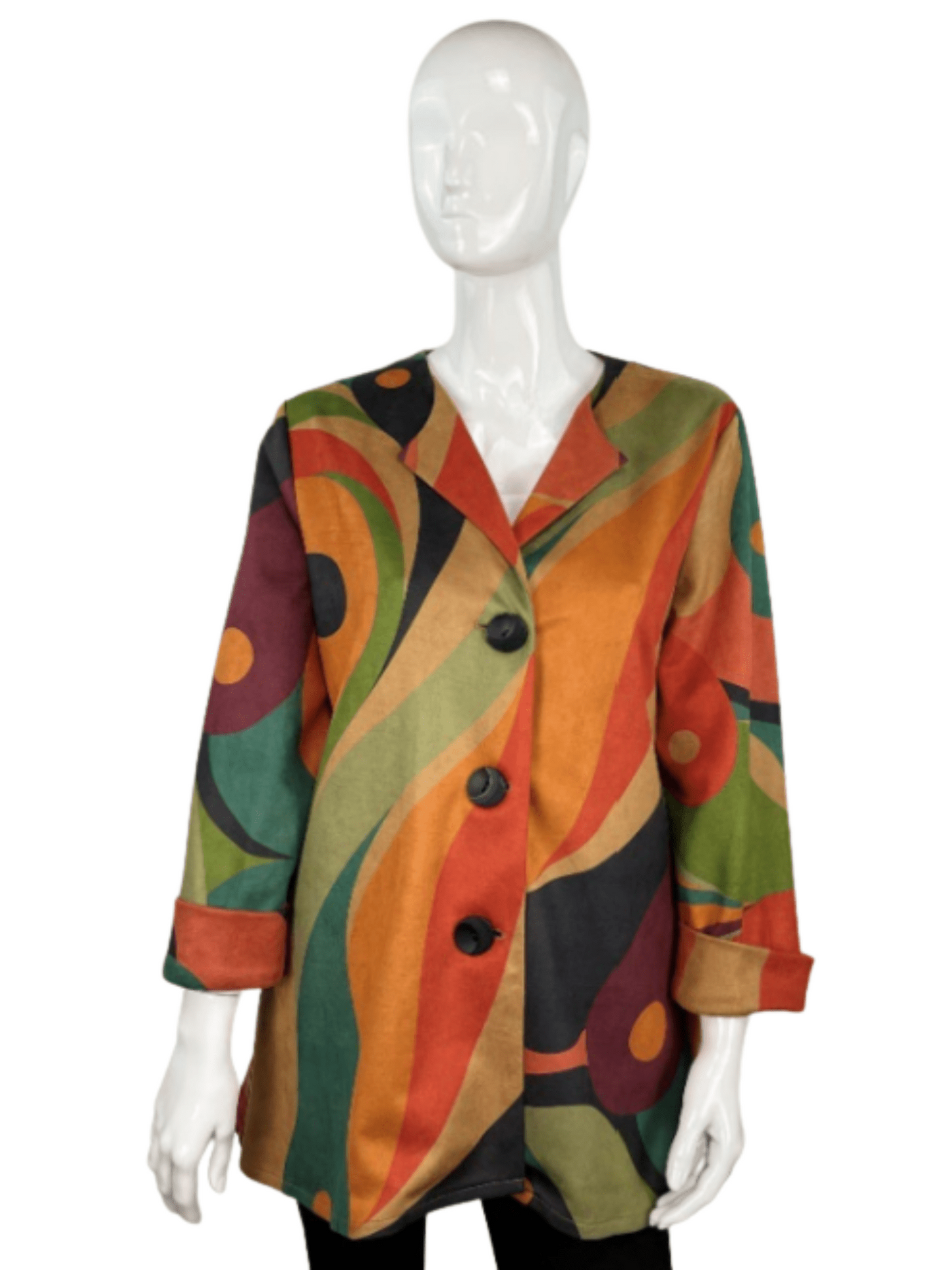 Faux Suede Printed Jacket