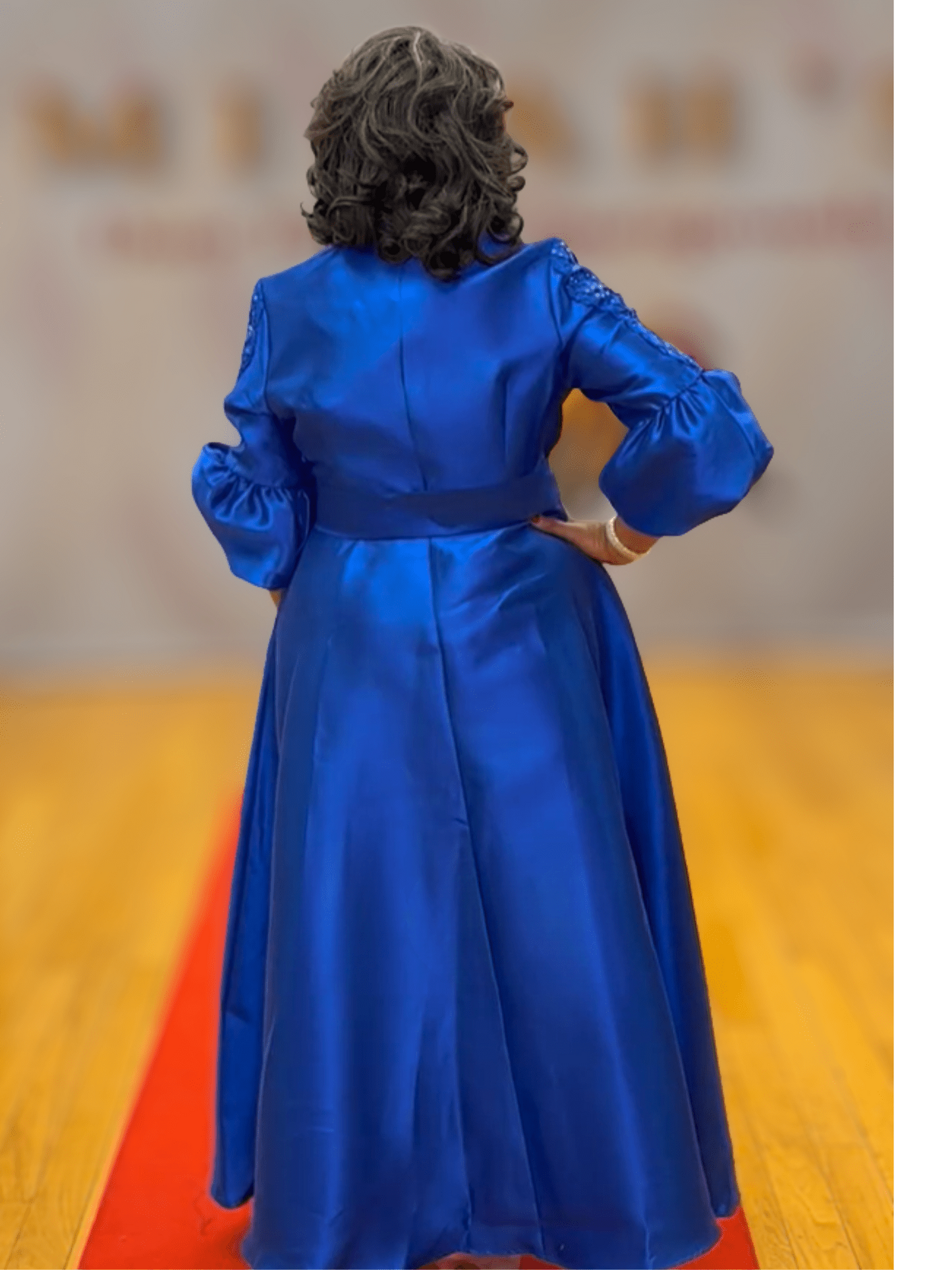 Bishop Sleeve Tie-Waist Maxi Dress