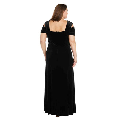 Evening Gown with Thigh Slit and Diamante Detail Plus