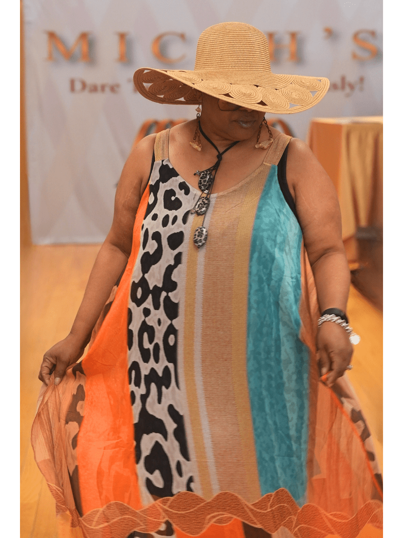 Abstract Sun Dress Plus