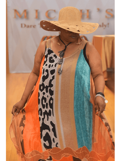Abstract Sun Dress Plus