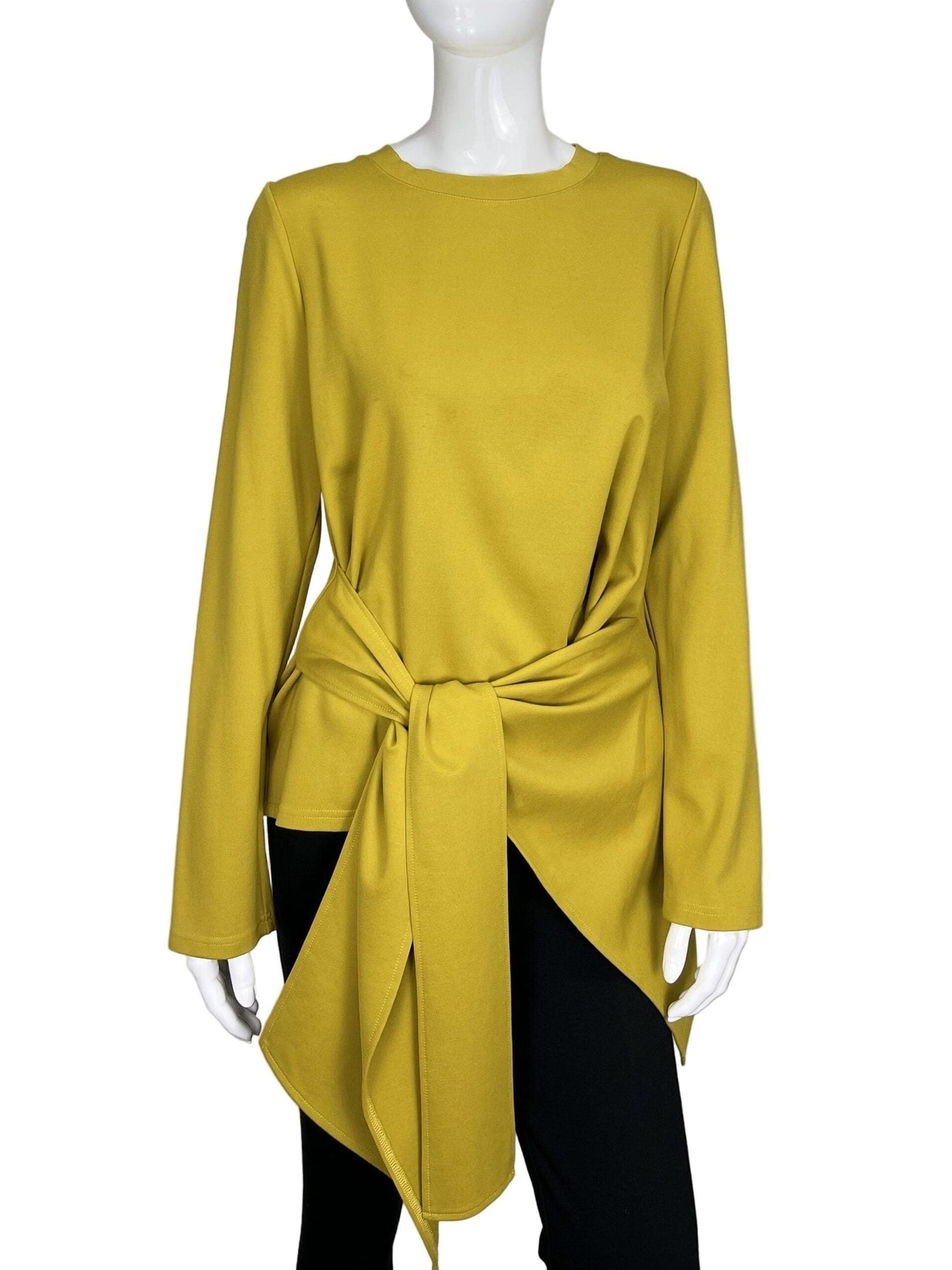 Plus Long Sleeve Tie Top Set