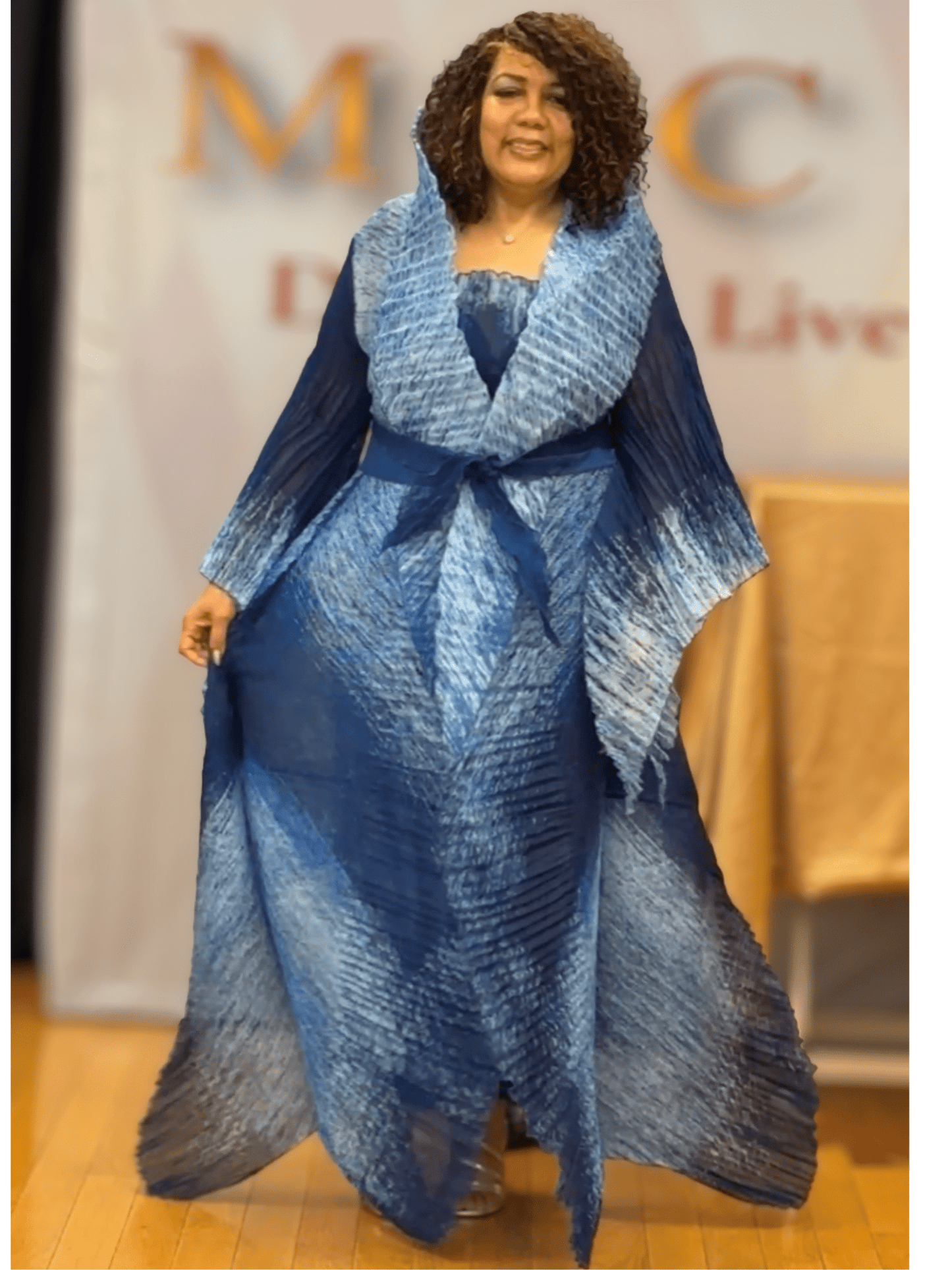 Galaxy Pleated Wrap Dress
