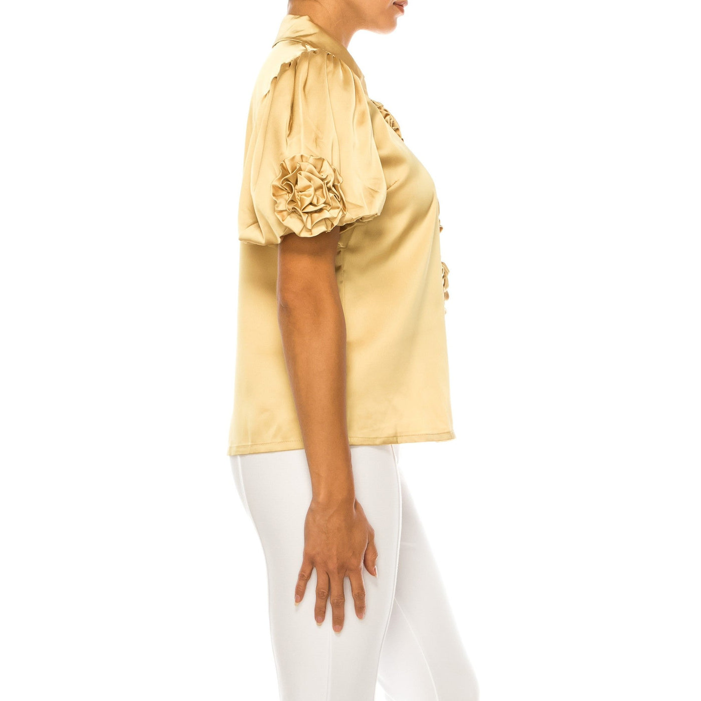 Floral Rosette Button Up Top