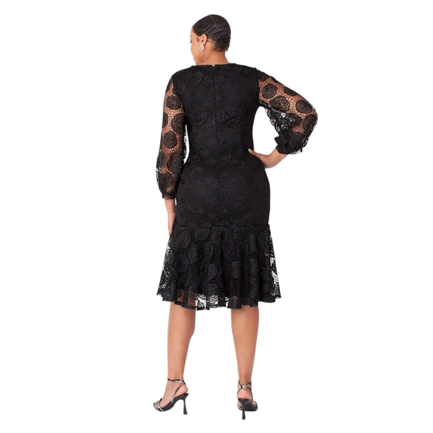 Rosette Lace Dresses Plus