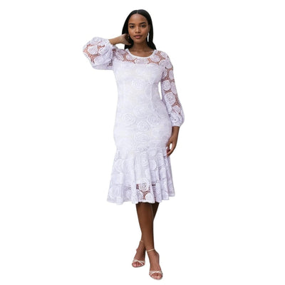 Rosette Lace Dresses Plus