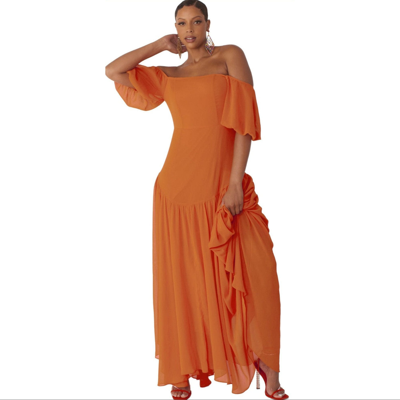 Off Solid Maxi Dress