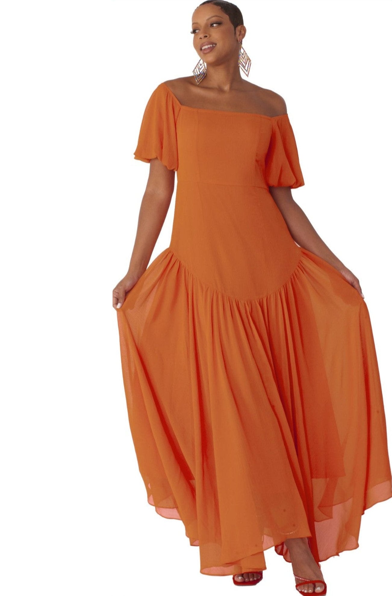 Off Solid Maxi Dress