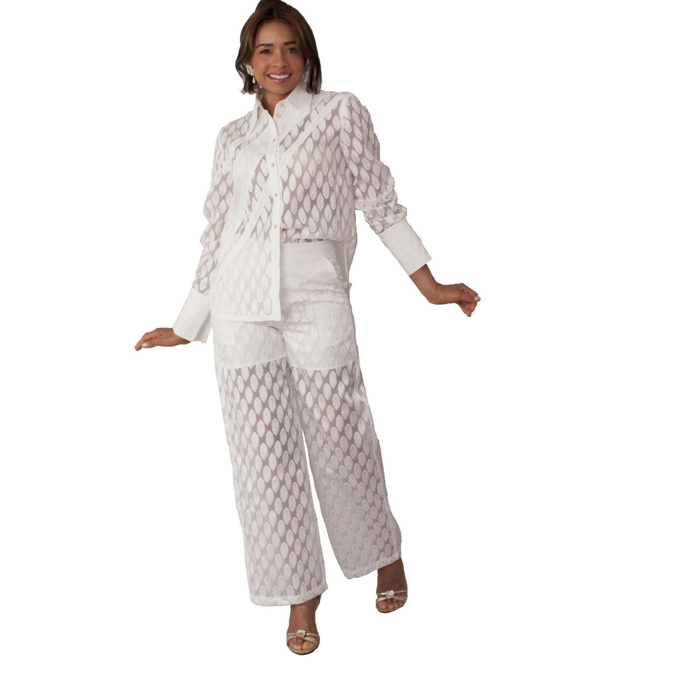 Feather Pattern Sheer Set