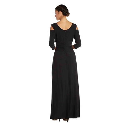 Column Evening Gown with Off the Shoulder Cutouts