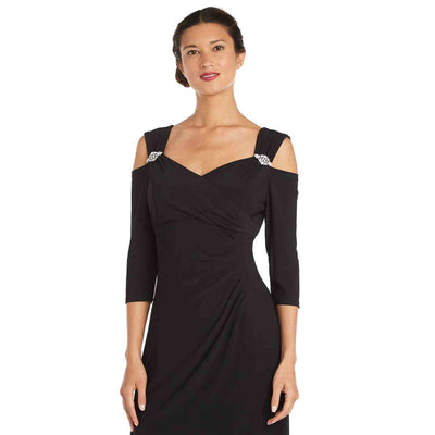 Column Evening Gown with Off the Shoulder Cutouts