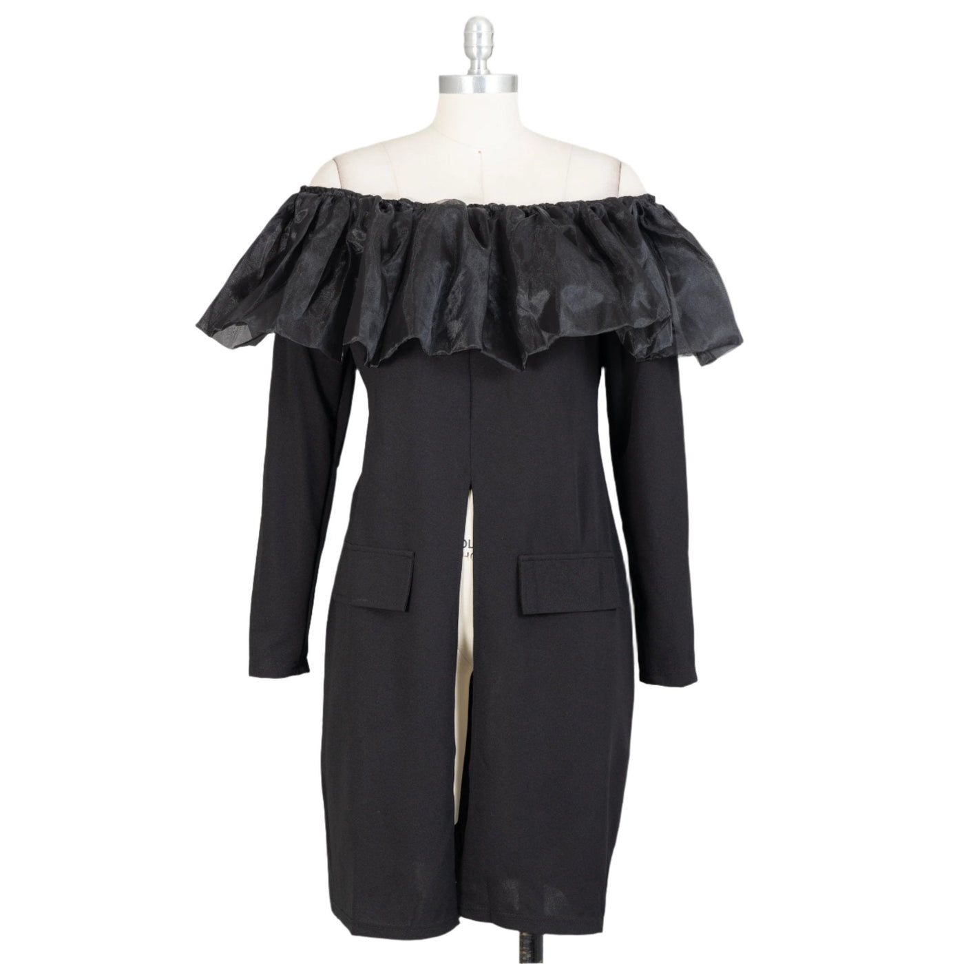 Chiffon Ruffle Off-Shoulder Top