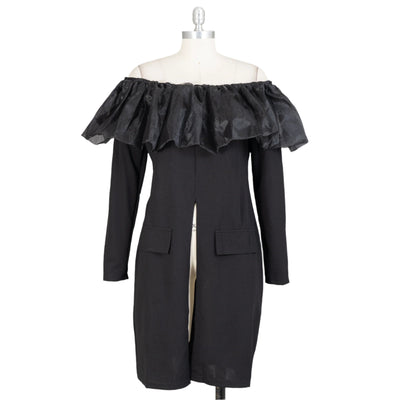 Chiffon Ruffle Off-Shoulder Top