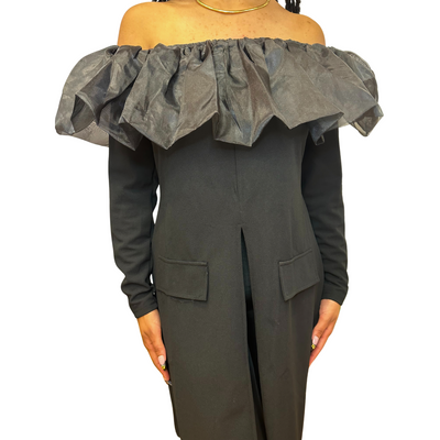 Chiffon Ruffle Off-Shoulder Top