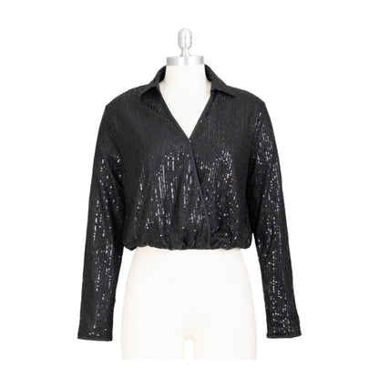 Sequin Top L/SLV