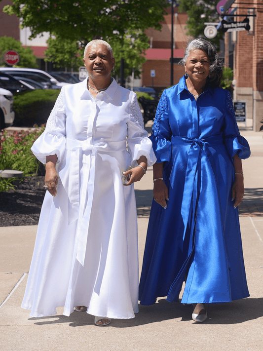 Bishop Sleeve Tie-Waist Maxi Dress