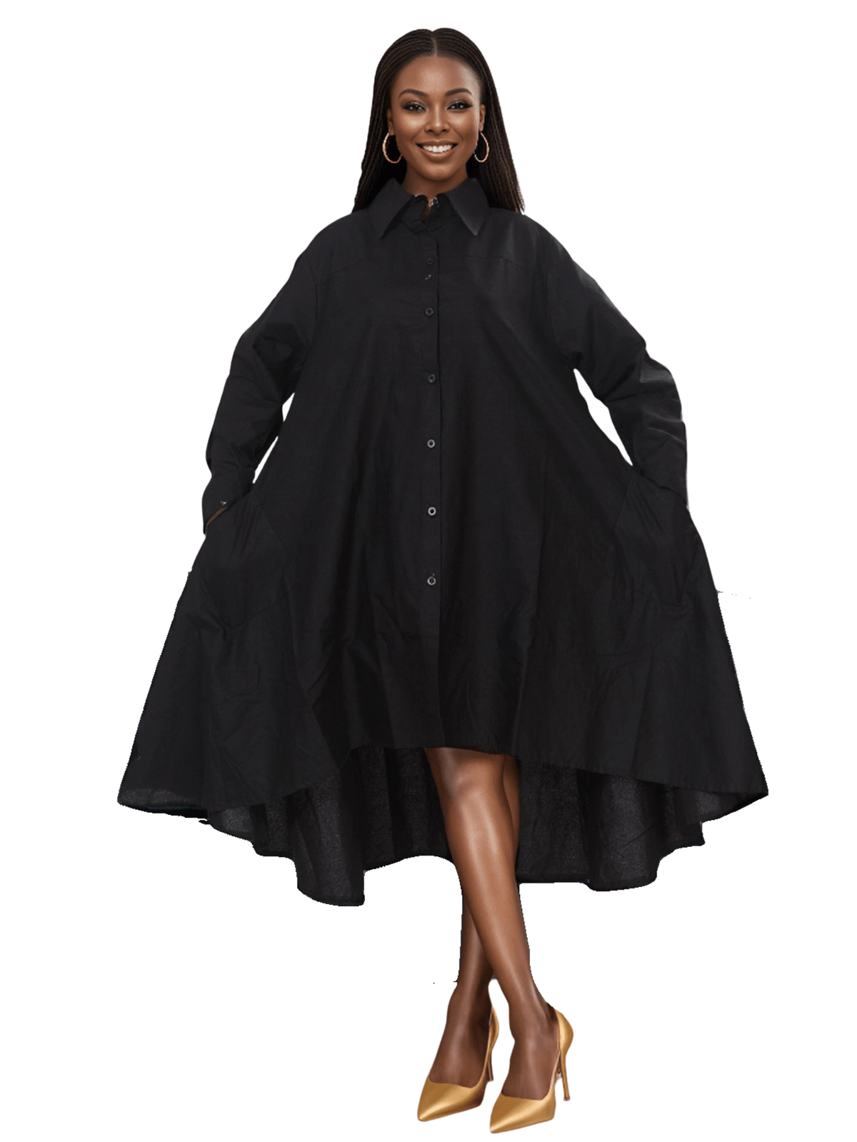 Blessed Button Down  High Low  Shirt Dress