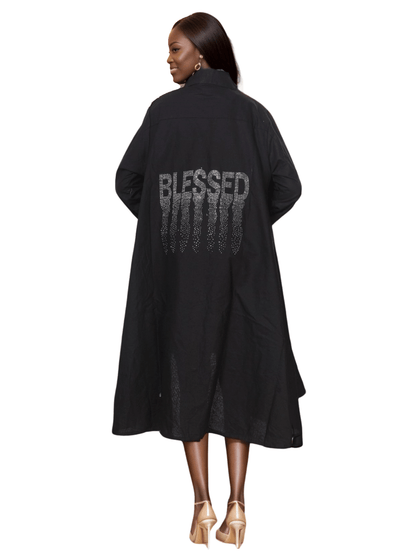 Blessed Button Down  High Low  Shirt Dress