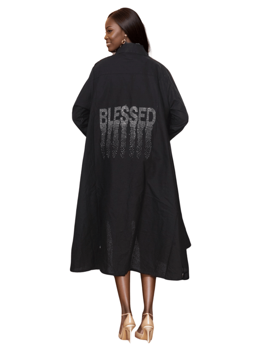 Blessed Button Down  High Low  Shirt Dress