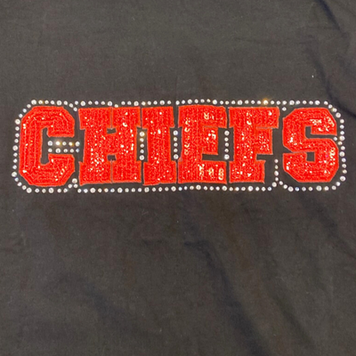 SS Chiefs Block W/ Rhinestones