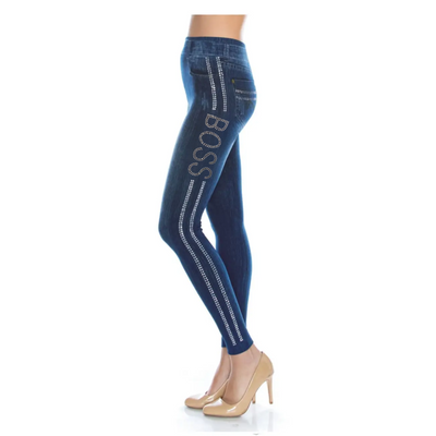 Boss Bling Bling Rhinestone Leggings