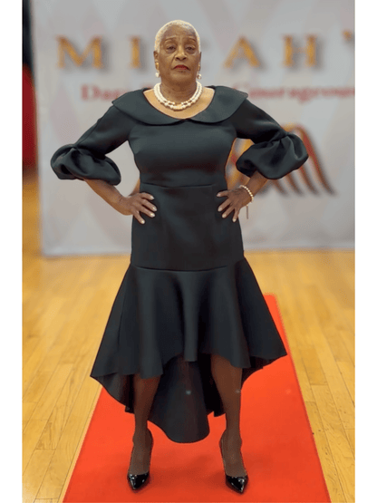 Dramatic Flounce Sleeve Midi Dress